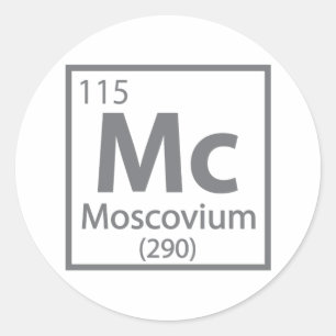 Moscovium - Russian Science Periodic Table Classic Round Sticker