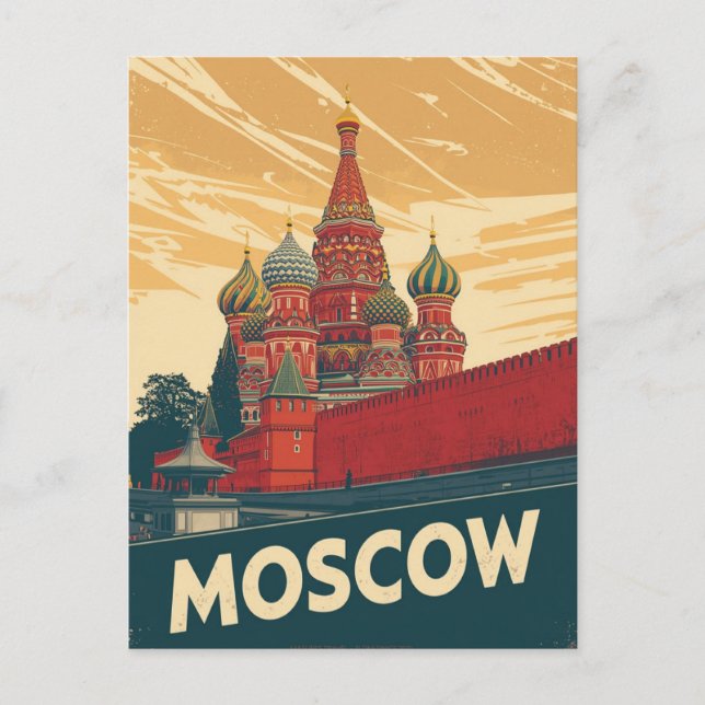 Moscow Cathedral Retro Postcard (Front)