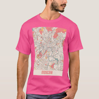Moscow City Map Chalk Retro City Map Poster T-Shirt