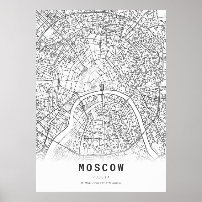Moscow City Map Poster (Front)