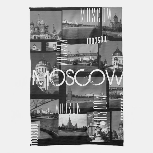 Moscow City St Basil's Cathedral Architecture City Tea Towel (Vertical)