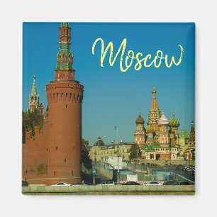 Moscow City St Basil's Cathedral Landscape Magnet