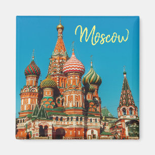 Moscow City St Basil's Cathedral Landscape Magnet