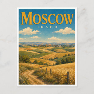Moscow Idaho Palouse Hills GeoSaga Postcard