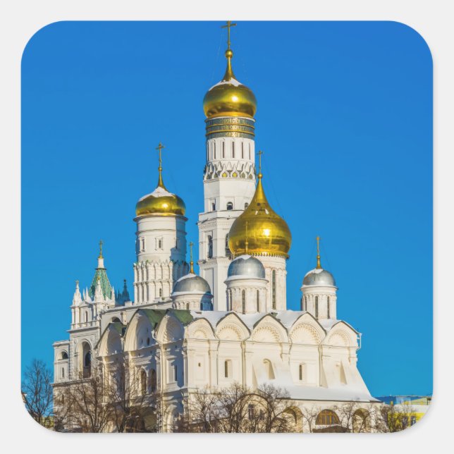 Moscow Kremlin cathedrals Square Sticker (Front)