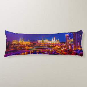 Moscow Kremlin In Winter Night Body Cushion