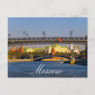 Moscow Kremlin Moskva River City Architecture Postcard