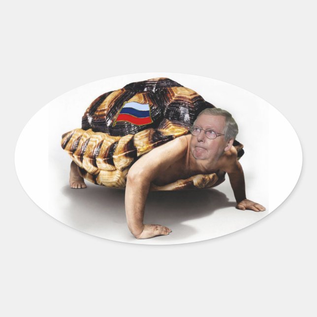 Moscow Mitch Man-Turtle Oval Sticker (Front)