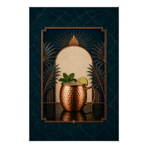 Moscow Mule Art Deco Poster Bar Art