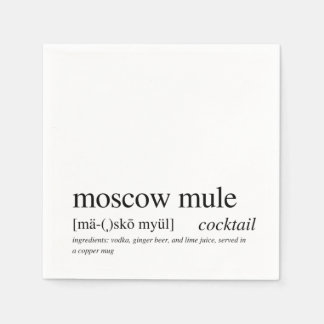 Moscow Mule Modern Quote Black Typography Cocktail Napkin