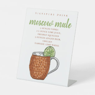 Moscow Mule Recipe Signature Drink  Pedestal Sign