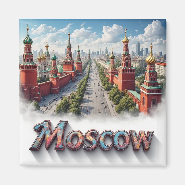 🧲 Moscow Russia Adventure Memory 🇷🇺 Magnet (Front)