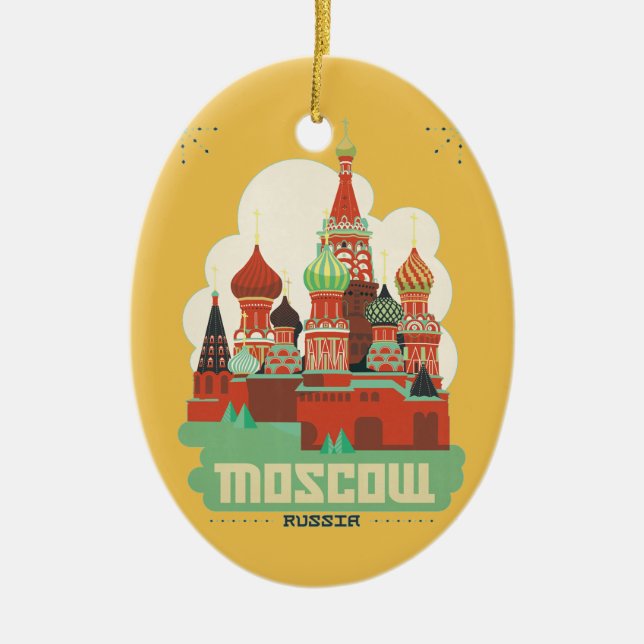 Moscow Russia Ceramic Tree Decoration (Front)