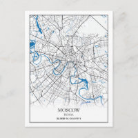 Moscow Russia City Map Travel Simple Poster