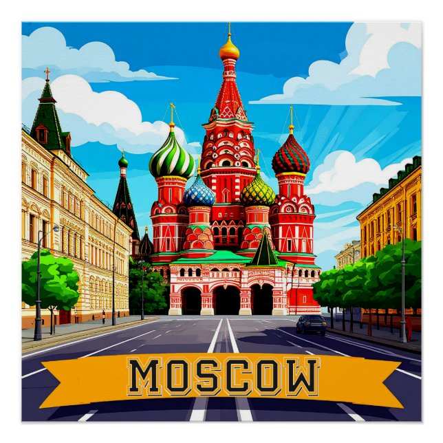 🧲 Moscow Russia City Memory Poster (Front)