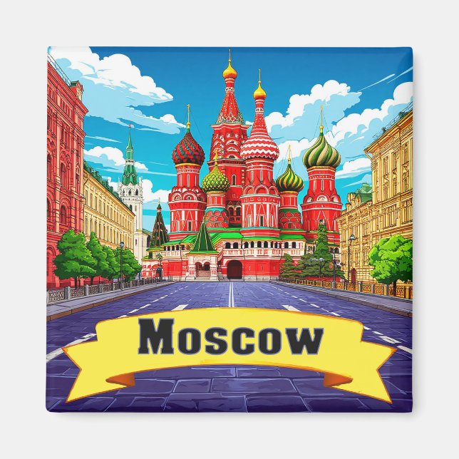 🧲 Moscow Russia Explorer Keepsake Magnet (Front)
