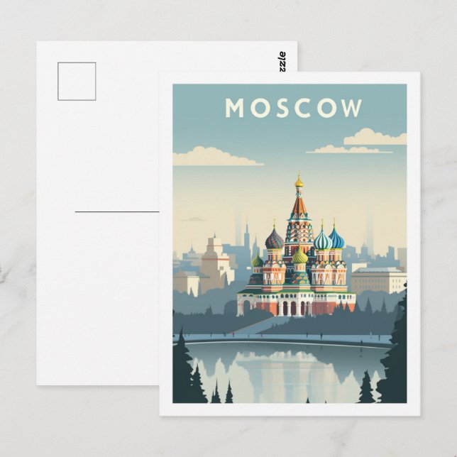 Moscow Russia Famous Vintage Travel Place Postcard (Front/Back)