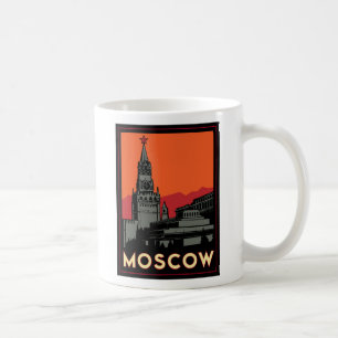 moscow russia kremlin art deco retro travel coffee mug