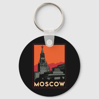 moscow russia kremlin art deco retro travel key ring