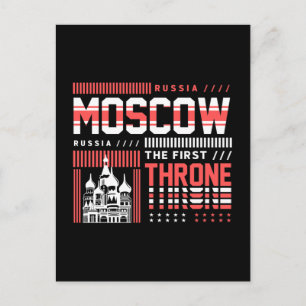 Moscow Russia Landmark Typography Travel Postcard