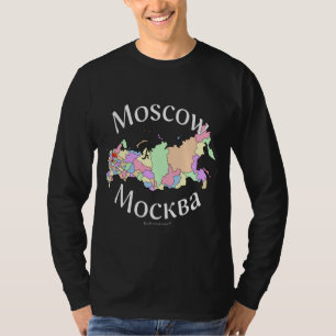 Moscow Russia Map T-Shirt