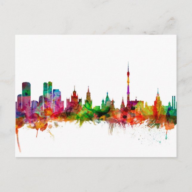 Moscow Russia Skyline Postcard (Front)