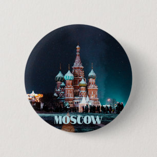 Moscow Russia St. Basil’s Cathedral 6 Cm Round Badge