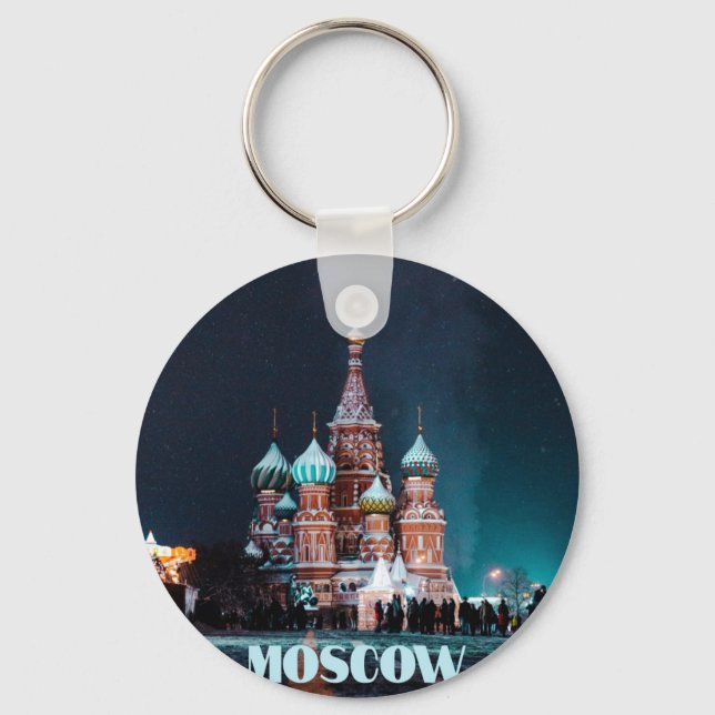 Moscow Russia St. Basil’s Cathedral Key Ring (Front)