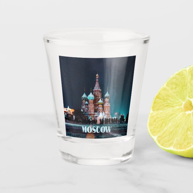 Moscow Russia St. Basil’s Cathedral Shot Glass (Front)