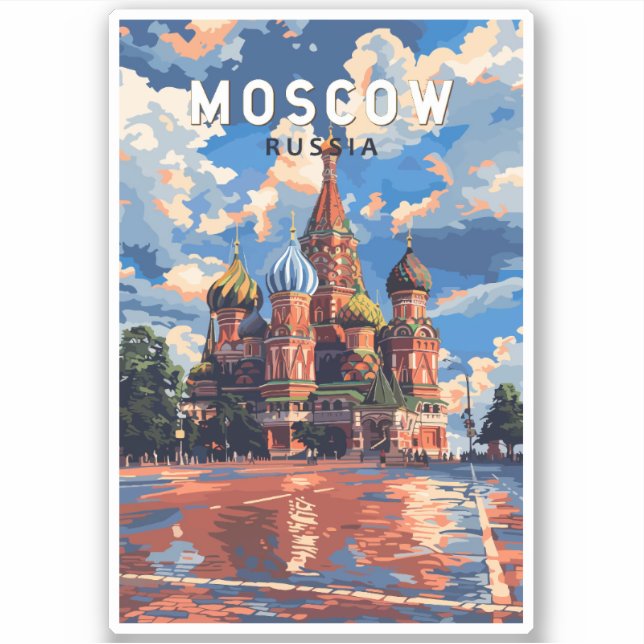 Moscow Russia Travel Art Vintage (Front)