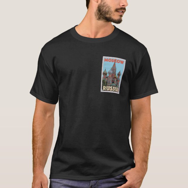 Moscow Russia Travel Poster T-Shirt (Front)