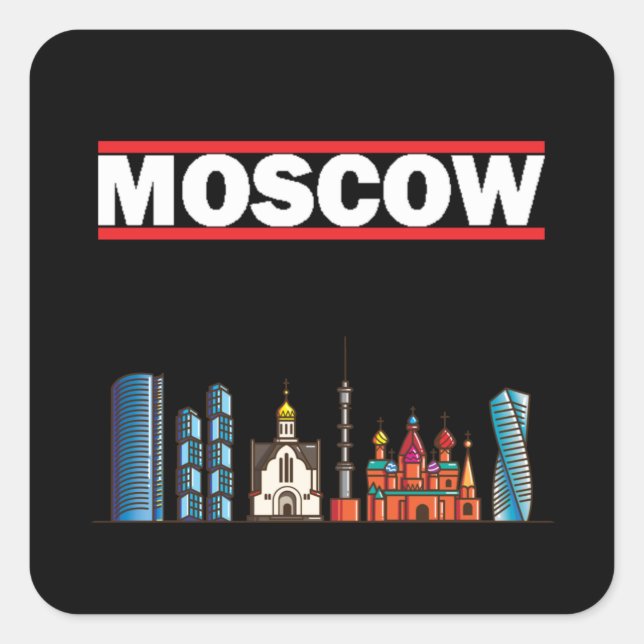 Moscow - Russia's Breathtaking Capital - Vintage Square Sticker (Front)