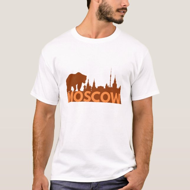 Moscow Skyline and Russian Bear T-Shirt (Front)