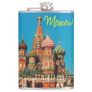 Moscow St Basil's Cathedral Red Square Hip Flask