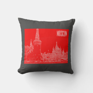Moscow St Basil's Cathedral Red Square Sketch Cushion