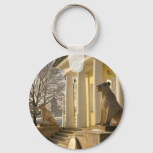 Moscow. Winter. lion sculpture Key Ring