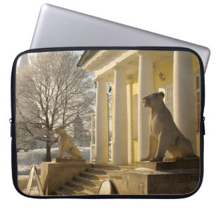 Moscow. Winter. lion sculpture. Laptop Sleeve