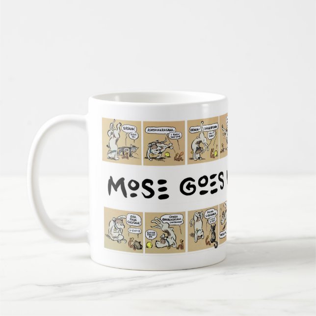 Mose Goes Walkies Yoga Mug (Left)