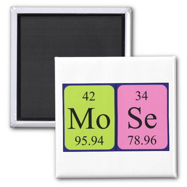 Mose periodic table name magnet (Front)