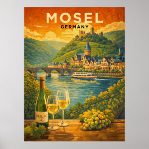 Mosel River Germany Vintage Travel Poster