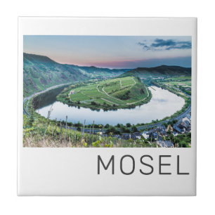 Moselle Calmont Loop Bremm Sunset River Souvenir Tile