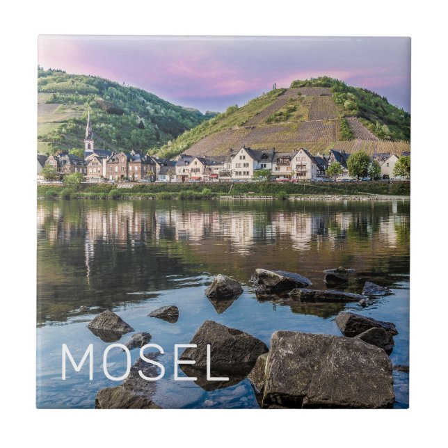 Moselle Ediger Eller Sunset River Cochem Souvenir Tile (Front)