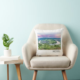 Moselle Loop Sunset Kroev Panorama Germany Cushion