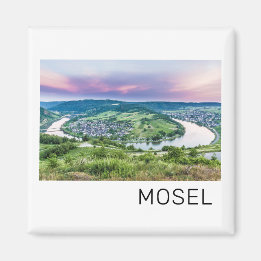 Moselle Loop Sunset Kroev Panorama Germany Magnet