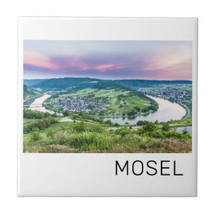 Moselle Loop Sunset Kroev Panorama Germany Tile