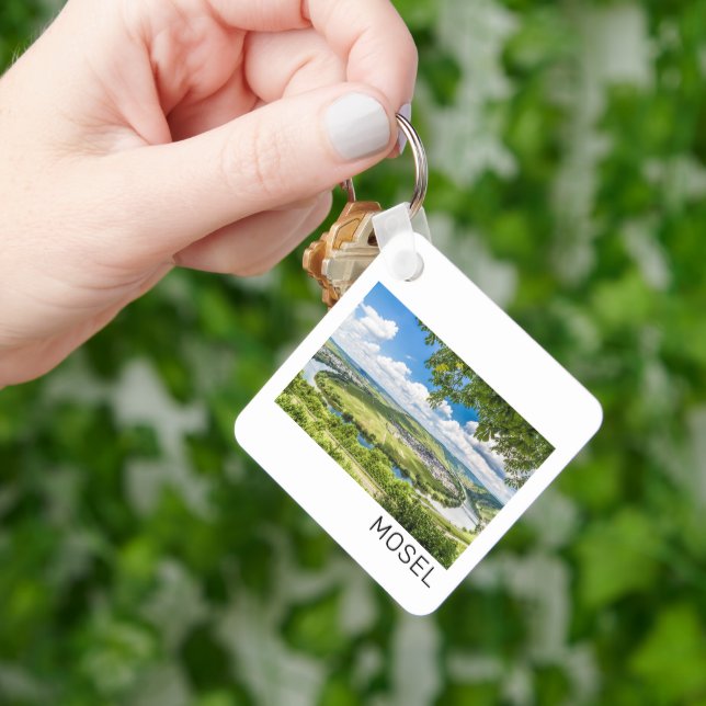 Moselle Loop Trittenheim Panorama Germany Souvenir Key Ring (Hand)