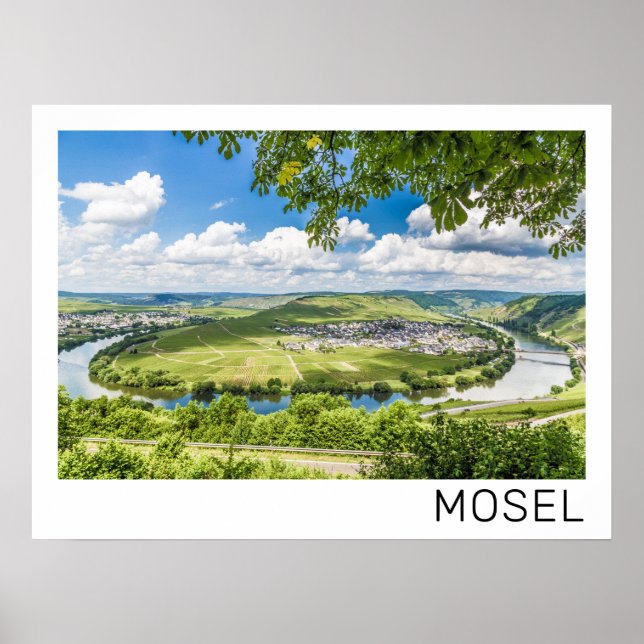 Moselle Loop Trittenheim Panorama Germany Souvenir Poster (Front)
