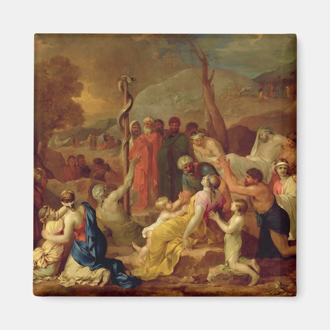 Moses and the Brazen Serpent, c.1653-54 (oil on ca Magnet (Front)