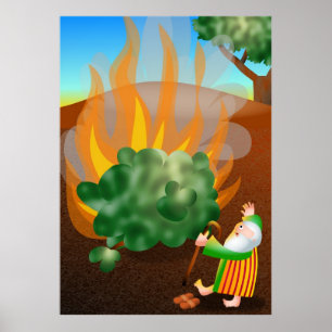 Moses and The Burning Bush Bible Story Poster