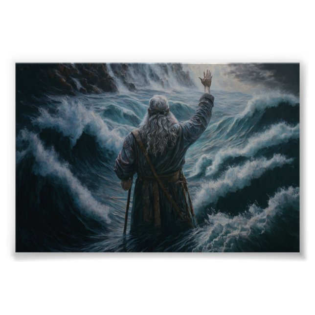 Moses and the Red Sea, Bible Art, Christian Art Photo Print (Front)